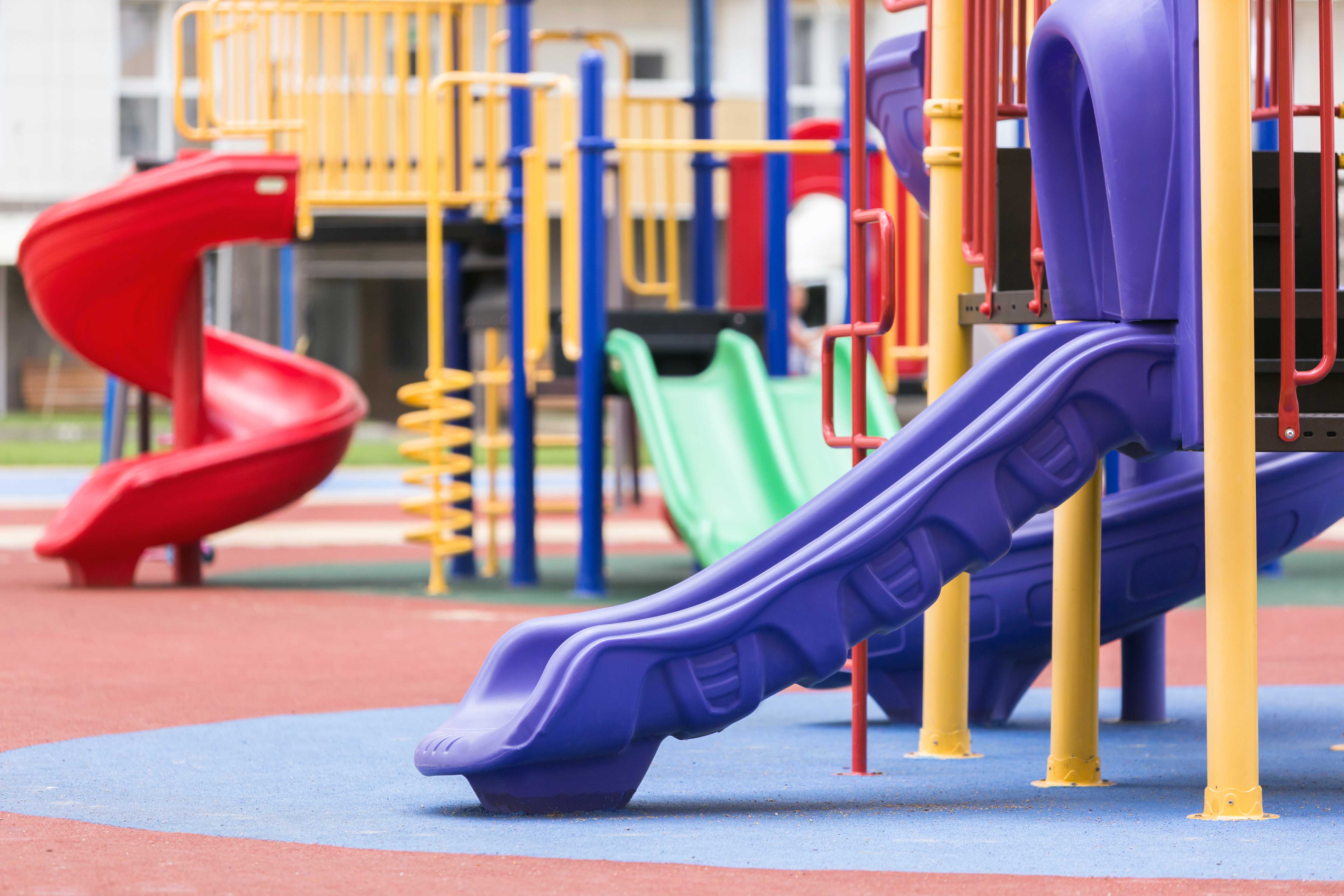 Children s-colored slides playground